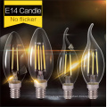 Glass Candle Led Filament Bulb Home Lighting Ampoule Led E14 Candle Energy Saving Lamp Light Bombilla Led E14 COB 220v 2W 4W 6w